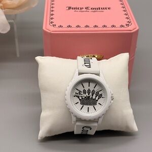Juicy Couture White Watch with Black Crown Motif